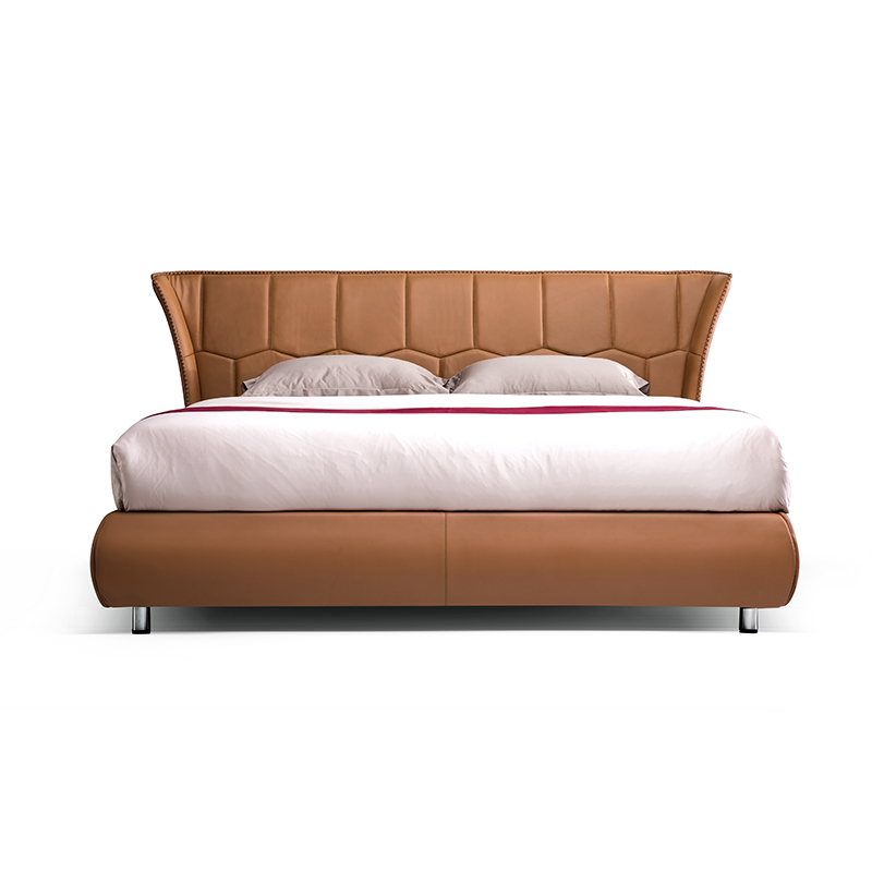 Brook leather King Bed 180*200-Tan