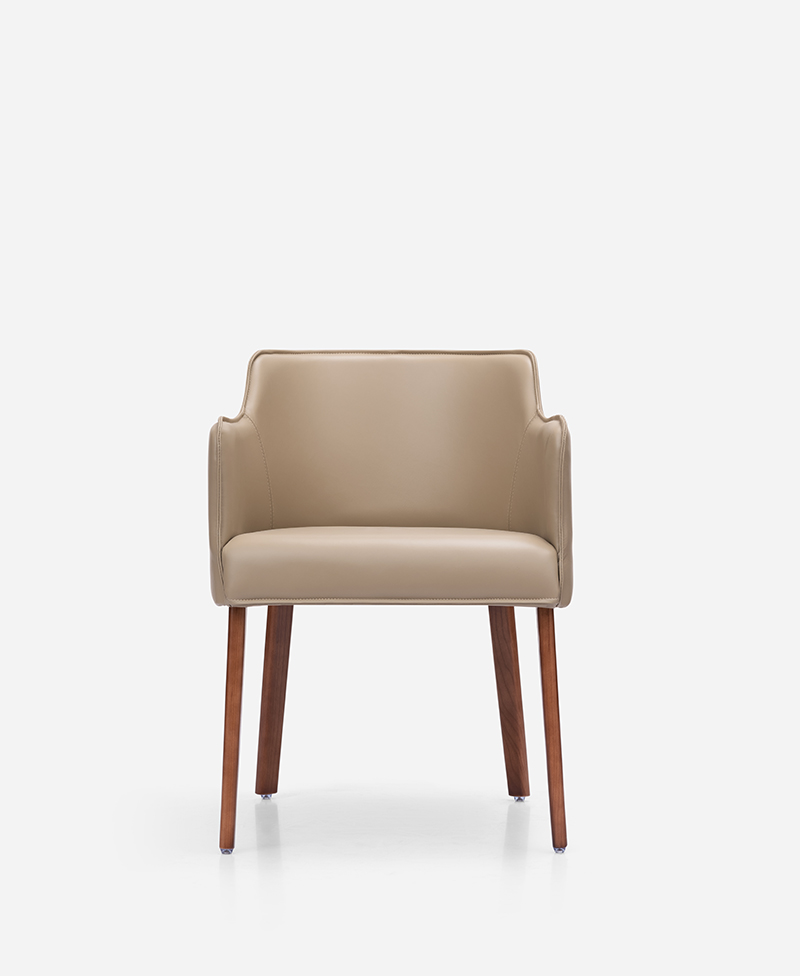 Pierce Dining Chair- Leather Beige