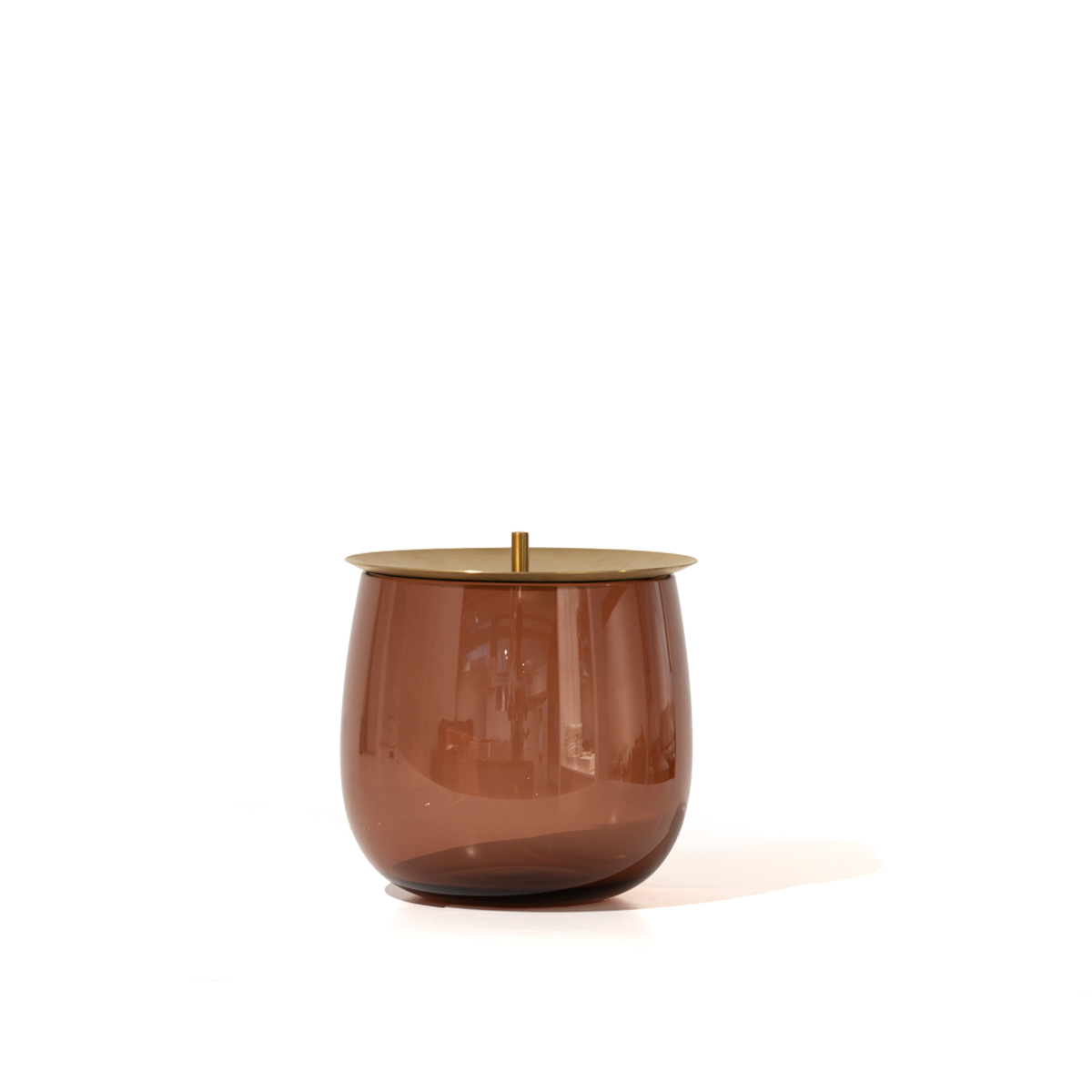 Beret  Box 160mm Large with Brass Lid-Caramel