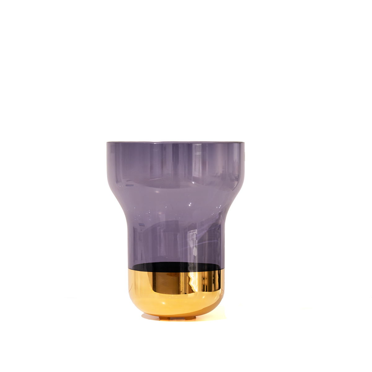 Contour Vase Wide -250mm- Purple Top Golden Base