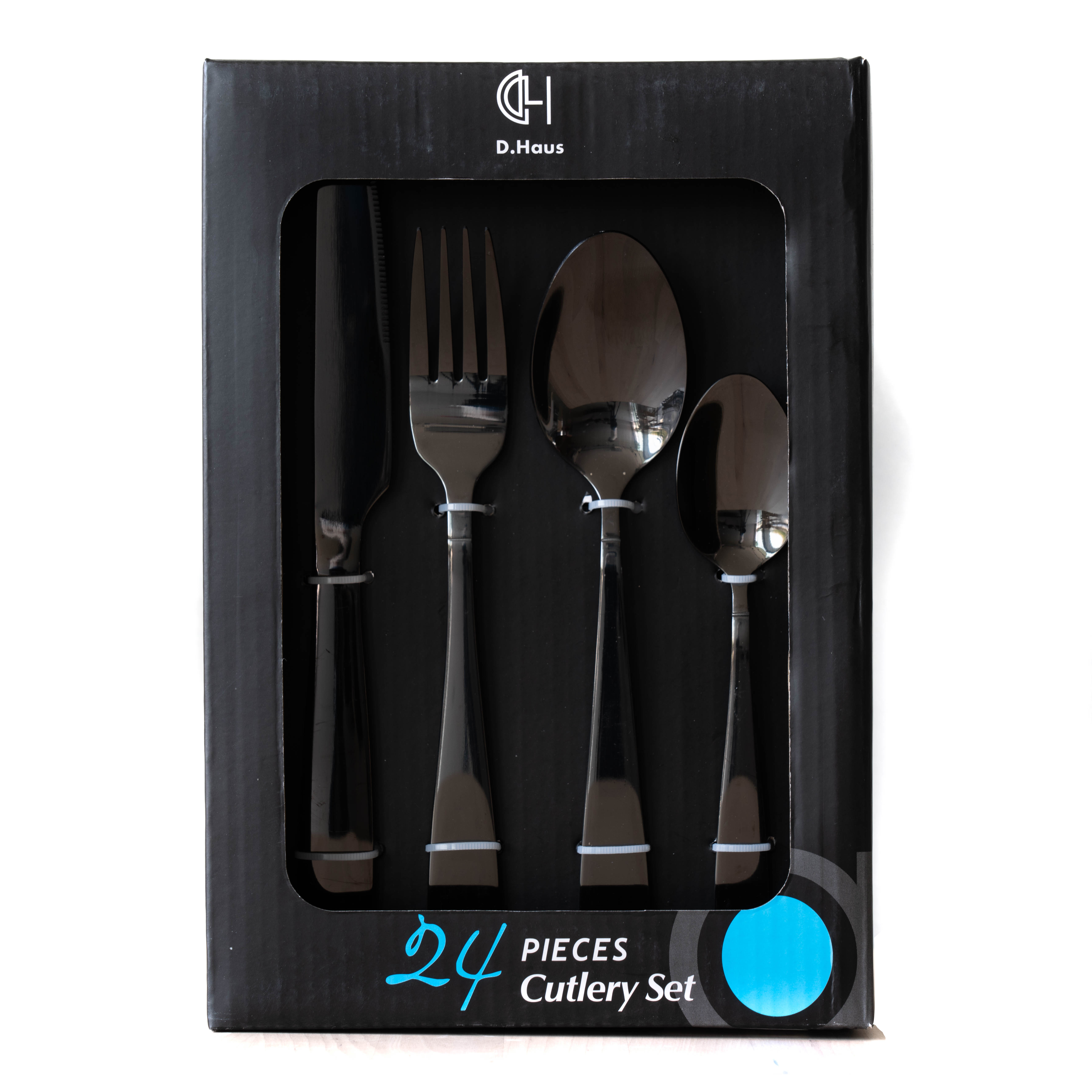 Rockwell 24pc Cutlery Sets - Shiny Black