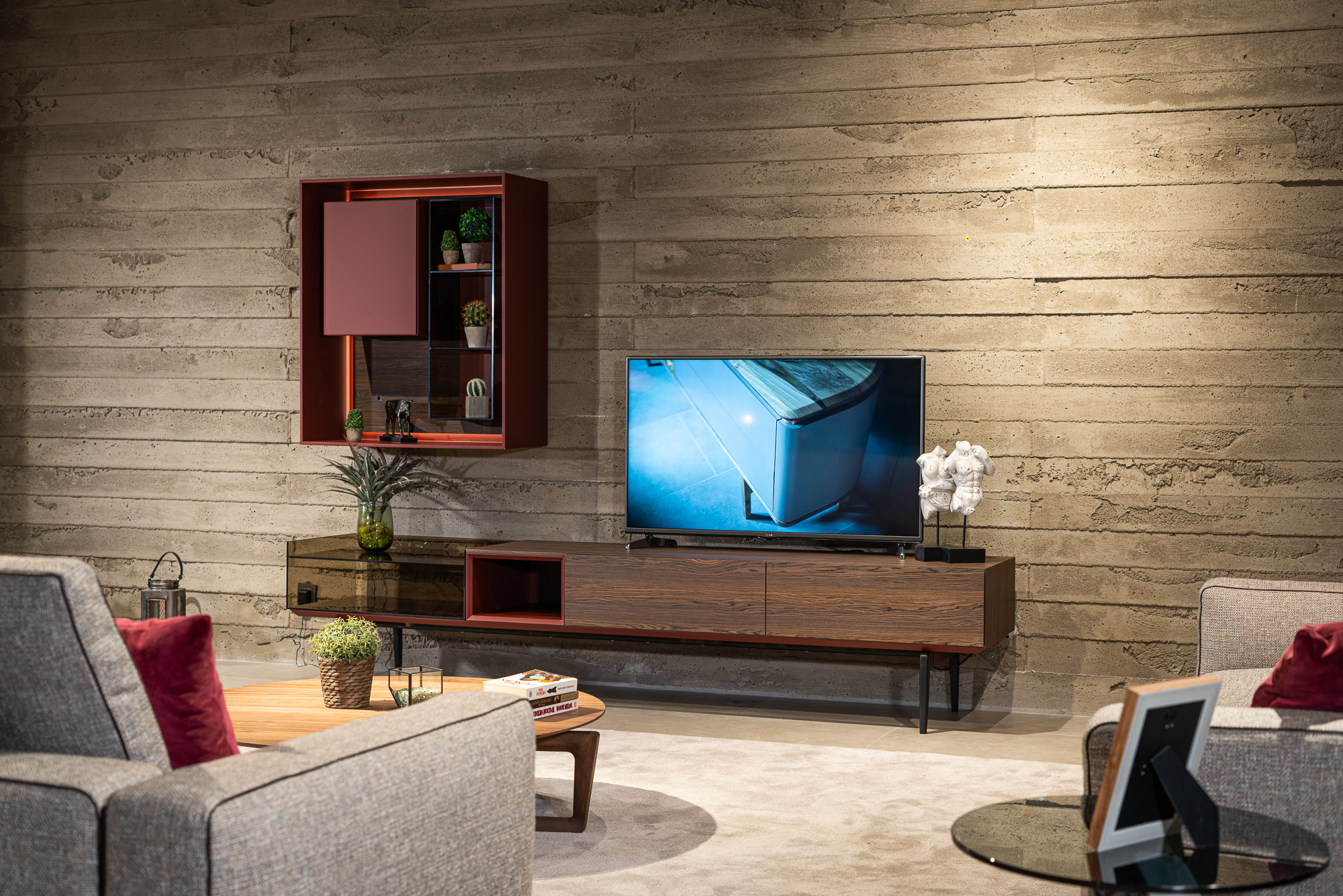 Lima Low TV Unit with Shelves