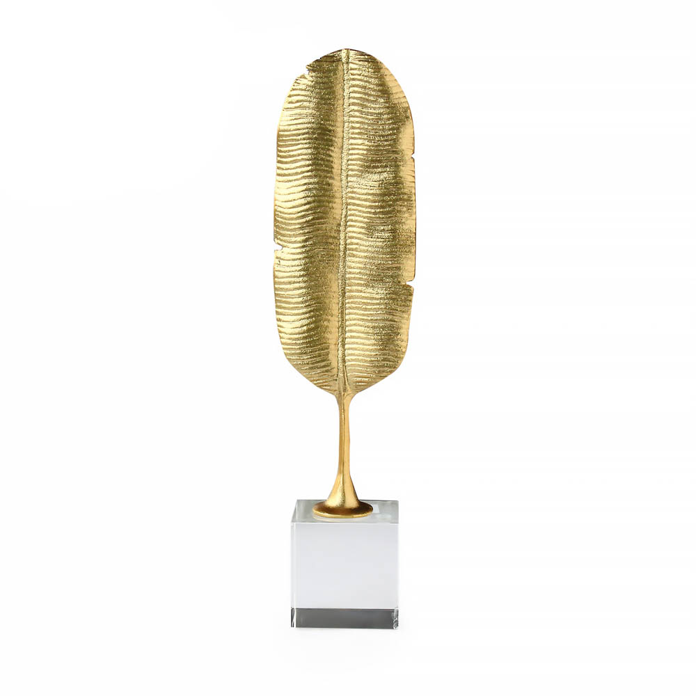 Oblong Golden Leaf Deco Stand - Small
