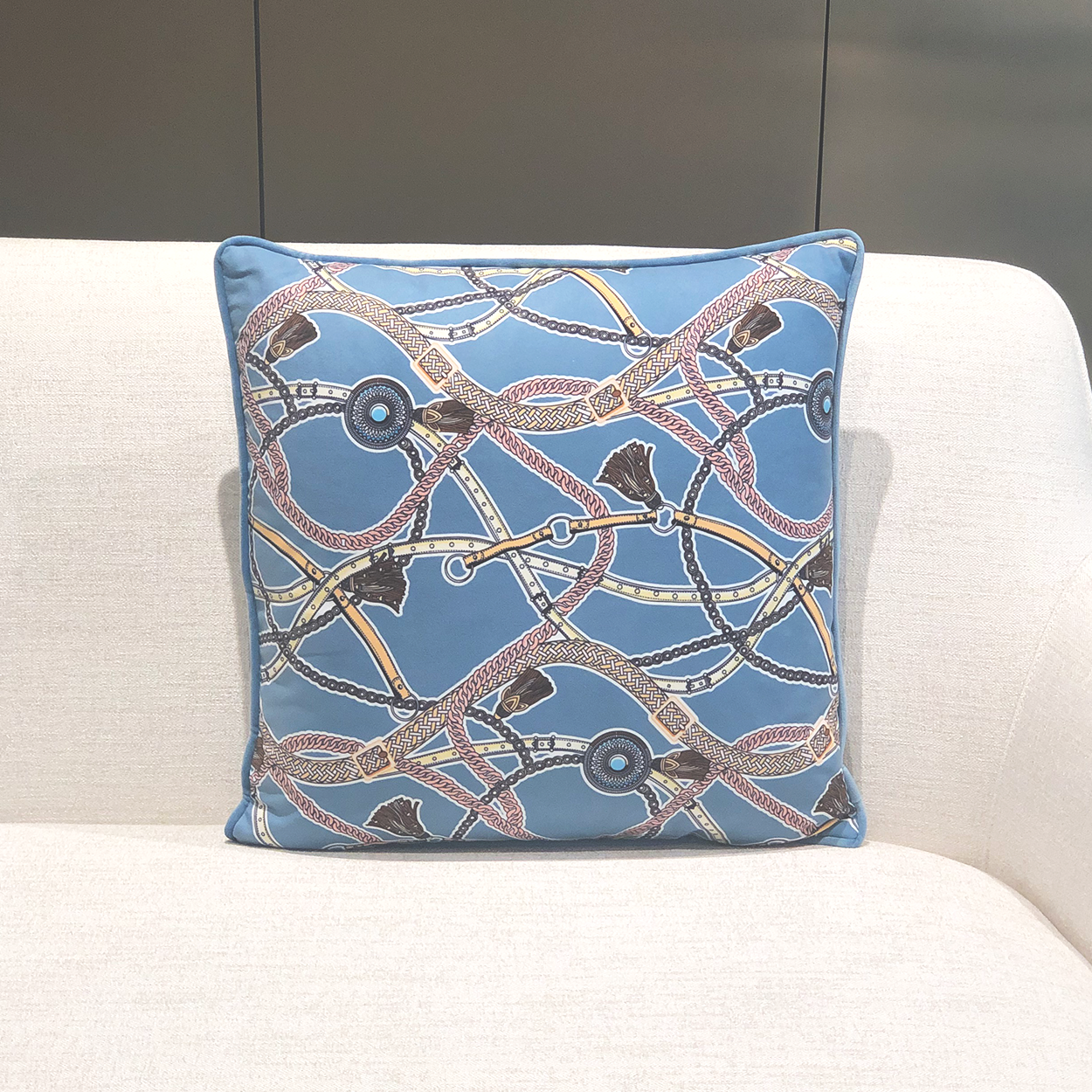 Horse Tassel Belt 50*50cm Cushion-Blue