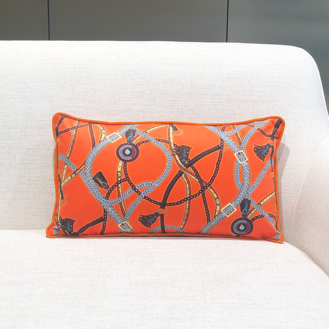 Horse Tassel Belt 28*50cm Cushion-Tangerine