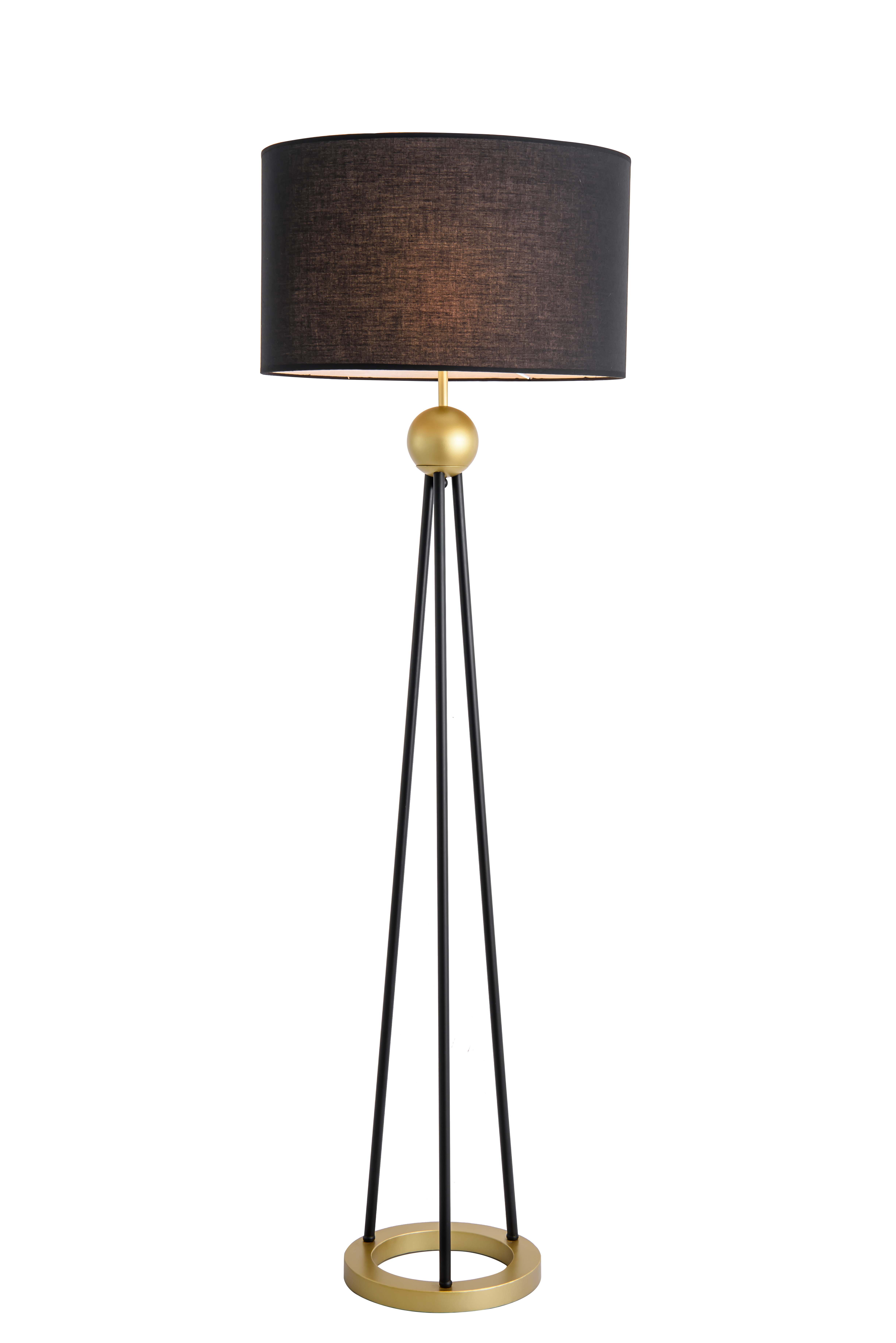Abellona Round Base Floor Lamp-Black