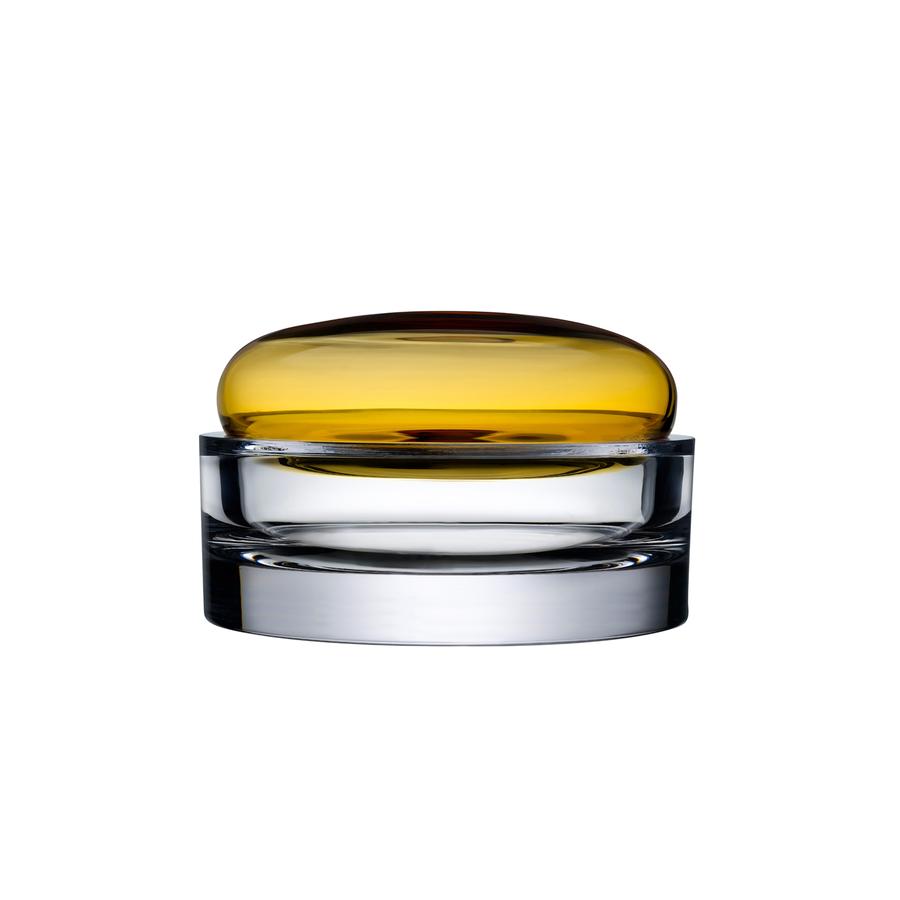Ecrin Lidded Vessel Wide 166mm-Amber