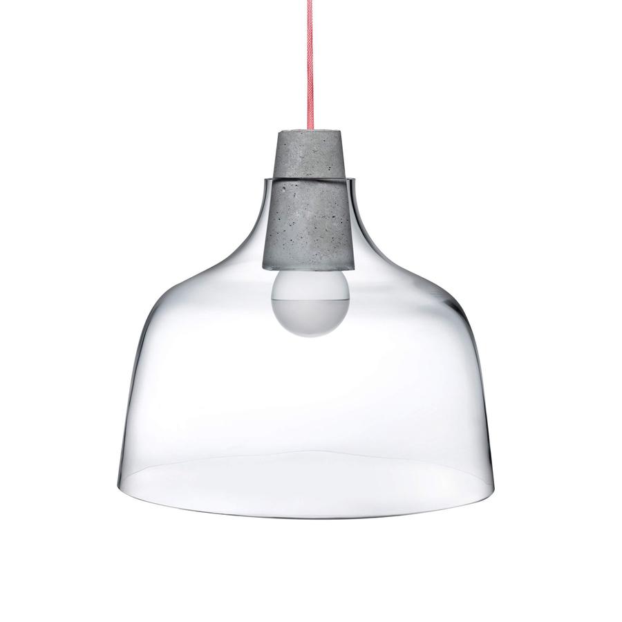 Mono Pendant Lamp Clear w/Concrete Socket