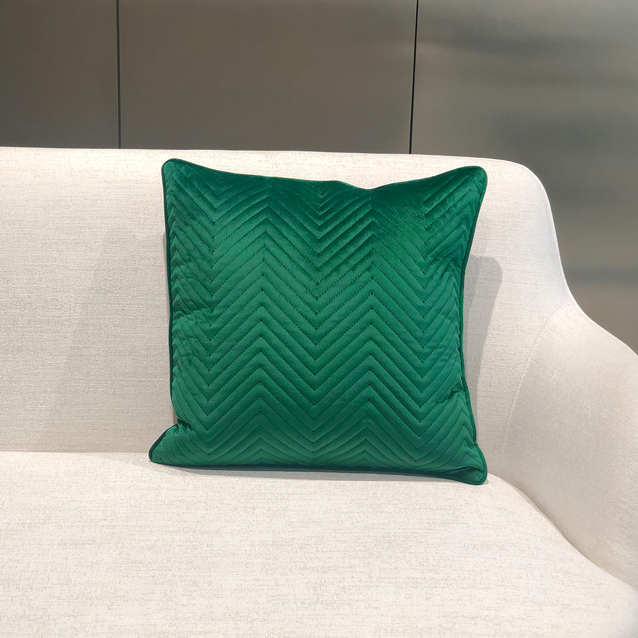 Chevron 45*45cm Cushion-Emerald