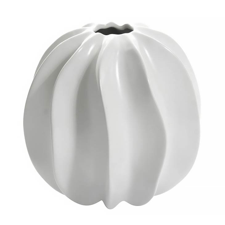 Deco Textured Glossy Vase - White - Big