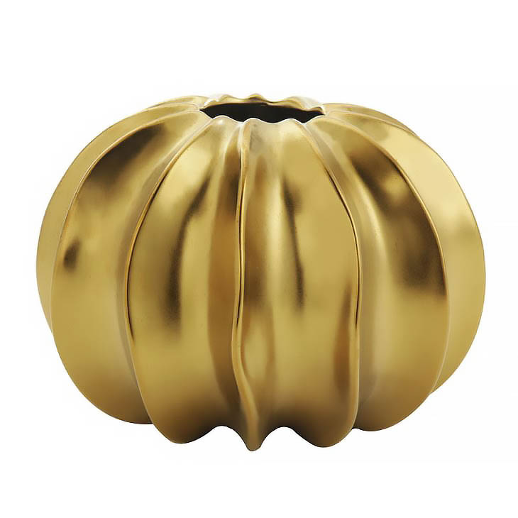 Deco Textured Glossy Gold Vase - Big 