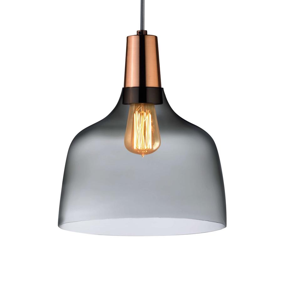 Mono Pendant  Lamp - Smoke w/Copper Socket